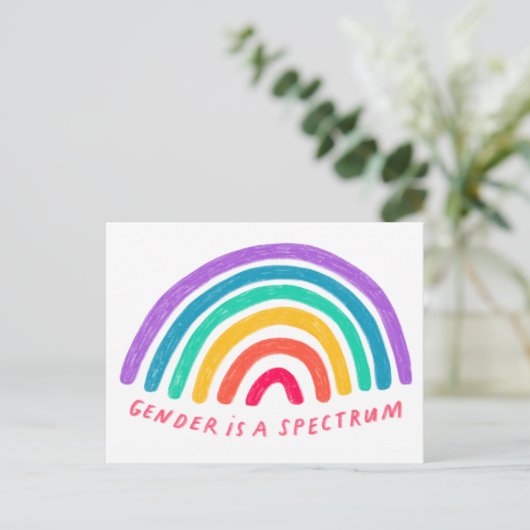 Het geslacht is een spectrum regenboog briefkaart (Staand voorkant)