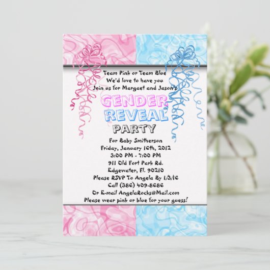 Het geslacht openbaart de Uitnodiging van de (Staand voorkant)