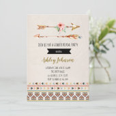 Het geslacht van de pijl openbaart partijuitnodigi kaart (Staand voorkant)