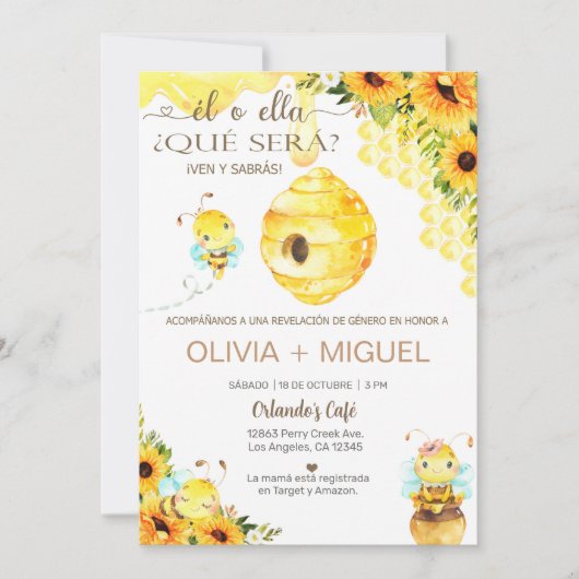 Het geslacht van het bijenhommelmeisje onthult uit kaart (Voorkant)