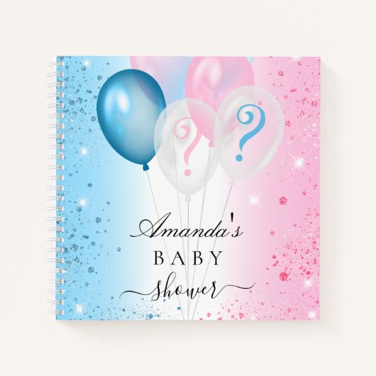 Het geslacht van het gastboek onthult baby shower  notitieboek (Voorkant)