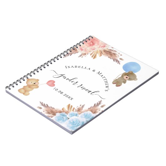 Het geslacht van het gastboek onthult pampas gras  notitieboek (Linkerzijde)