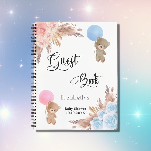 Het geslacht van het gastboek onthult pampas gras  notitieboek