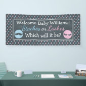Het geslacht van Lashes of Staches onthult banner. Spandoek (Beurs)