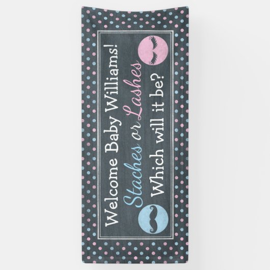 Het geslacht van Lashes of Staches onthult banner. Spandoek (Verticaal)