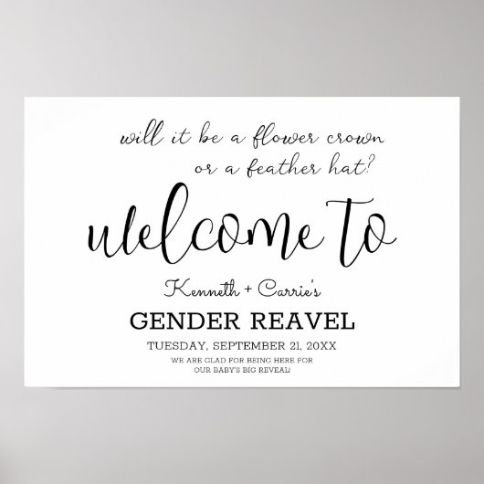 Het geslacht zal onthullen het bloemkroon of veer poster (Voorkant)