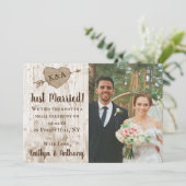 Het gesneden hart boom bruiloft Collectie Aankondiging (Staand voorkant)