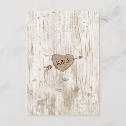 Het gesneden hart boom bruiloft Collectie Detail Informatiekaartje (Achterkant)