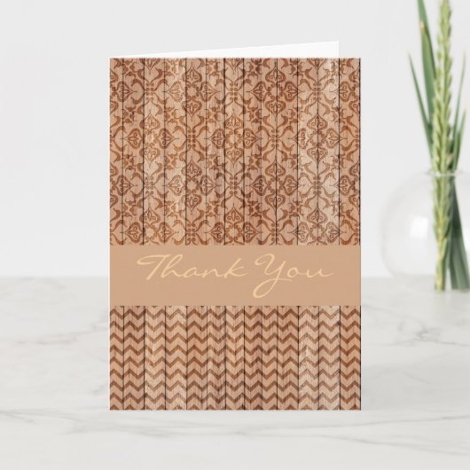 Het gesneden Hout dankt u kaardt Bedankkaart (Voorkant)