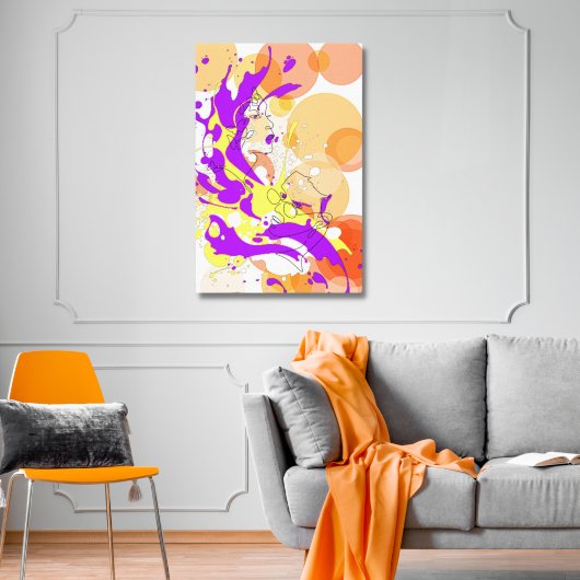 "Het gesprek" Grote kleurrijke Abstracte Canvas Afdruk