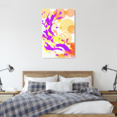 "Het gesprek" Grote kleurrijke Abstracte Canvas Afdruk (Insitu (Slaapkamer))