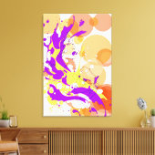 "Het gesprek" Grote kleurrijke Abstracte Canvas Afdruk (Insitu (Woonkamer))
