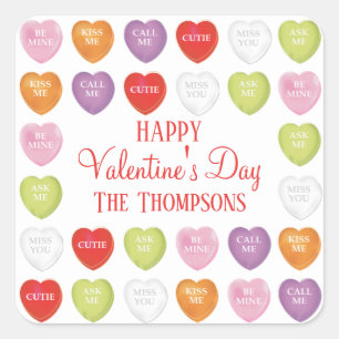 Het gesprek van de Valentijnsdag harten aan van ge Vierkante Sticker