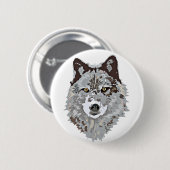 Het gestileerde Hoofd van de Wolf Ronde Button 5,7 Cm (Voorkant /achterkant)