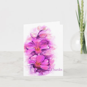 Het gestileerde orchidee paarse roze huwelijk bedankkaart