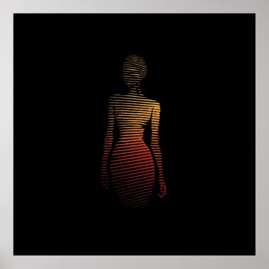 Het gestileerde silhouet van de vrouw – Gradient L Poster (Voorkant)