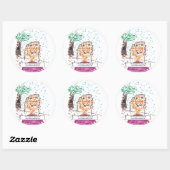 "Het gestippelde meisje" Stickers (Vel)