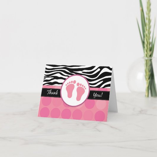 Het Gestreepte Druk Gevouwen Baby shower van mod. Bedankkaart (Voorkant)