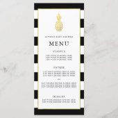 Het gestreepte Gouden Menu van het Baby shower van (Voorkant)