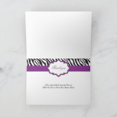Het gestreepte Paarse Lint dankt u kaardt Bedankkaart (Binnen)