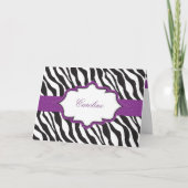 Het gestreepte Paarse Lint dankt u kaardt Bedankkaart (Voorkant)