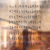 Het getal "π=3.14" Wiskunde & Wetenschapsblad Raamsticker (Vel 2)