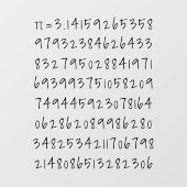 Het getal "π=3.14" Wiskunde & Wetenschapsblad Raamsticker (Vel)