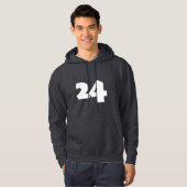 Het getal 24 print nieuwheid: alleen nummer hoodie (Voorkant volledig)
