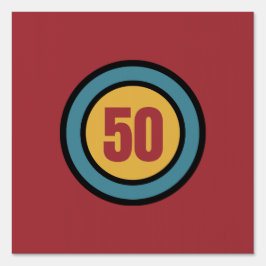 Het getal 50 tuinbord