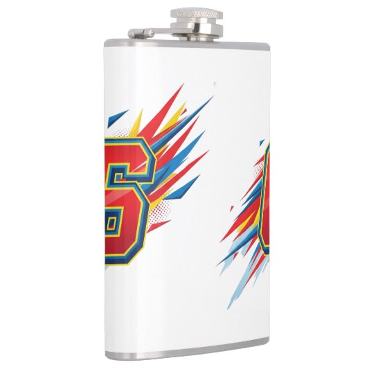 Het getal 6: een symbool van harmonie en liefde heupfles (Rechts)