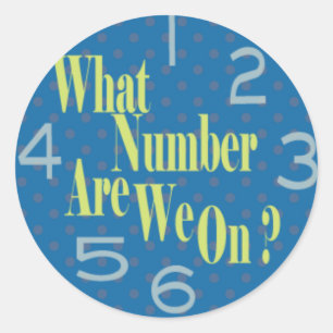 het getal dat we in blauw hebben , met cijfers ronde sticker