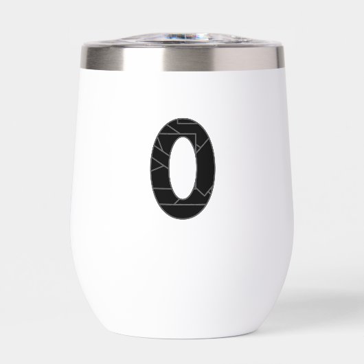 Het getal nul (0) in zwart (Voorkant)