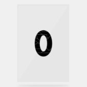 Het getal nul (0) in zwart acryl bord (Voorkant)