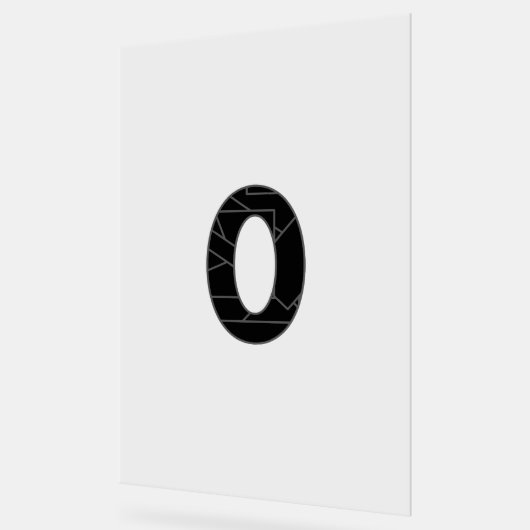 Het getal nul (0) in zwart acryl bord (Hoek)