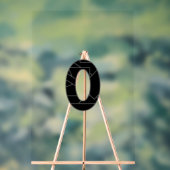 Het getal nul (0) in zwart acryl bord (Neutraal)