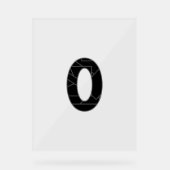 Het getal nul (0) in zwart acryl bord (Voorkant)