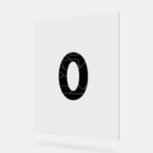 Het getal nul (0) in zwart acryl bord (Hoek)