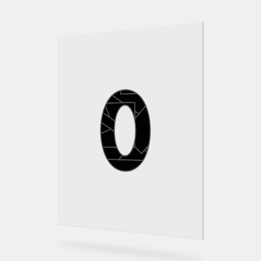 Het getal nul (0) in zwart acryl bord (Hoek)