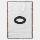 Het getal nul (0) in zwart deken (Voorkant Verticaal)