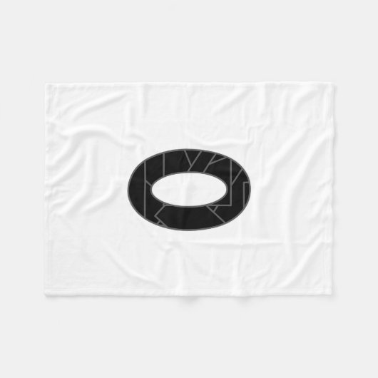 Het getal nul (0) in zwart fleece deken (Voorkant (Horizontaal))