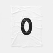 Het getal nul (0) in zwart fleece deken (Voorkant)