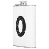 Het getal nul (0) in zwart heupfles (Links)