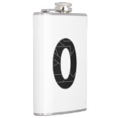 Het getal nul (0) in zwart heupfles (Rechts)