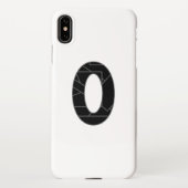 Het getal nul (0) in zwart iPhone hoesje (Achterkant)