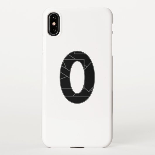 Het getal nul (0) in zwart iPhone hoesje (Achterkant)