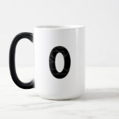 Het getal nul (0) in zwart magische mok (Links)