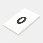 Het getal nul (0) in zwart post-it® notes (Schuin)