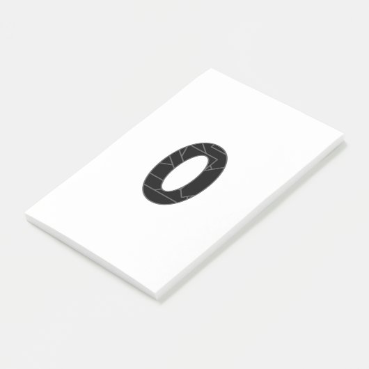 Het getal nul (0) in zwart post-it® notes (Schuin)