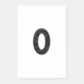 Het getal nul (0) in zwart post-it® notes (Voorkant)