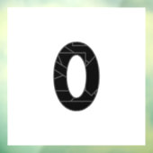 Het getal nul (0) in zwart raamsticker (Vel 3)